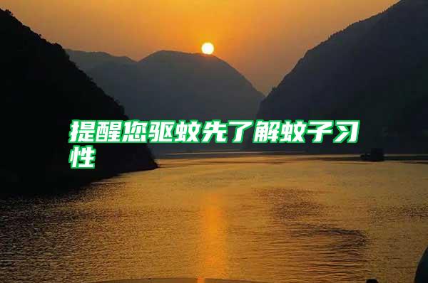 提醒您驅蚊先了解蚊子習性