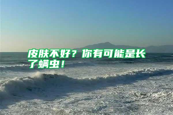 皮膚不好?你有可能是長了螨蟲!