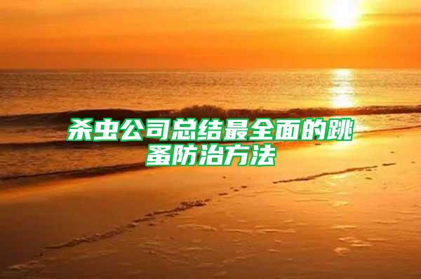 殺蟲公司總結最全面的跳蚤防治方法