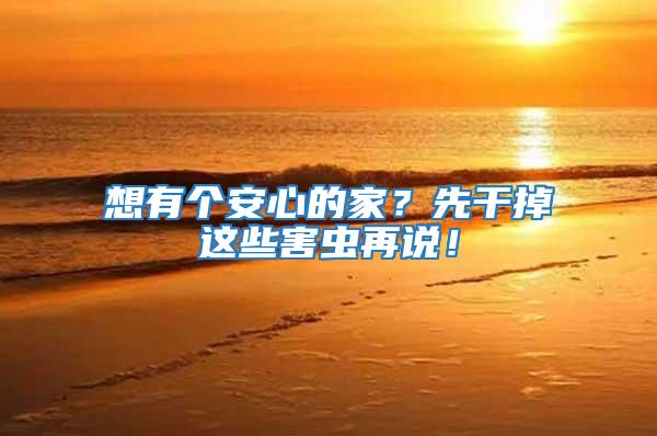 想有個安心的家?先干掉這些害蟲再說!