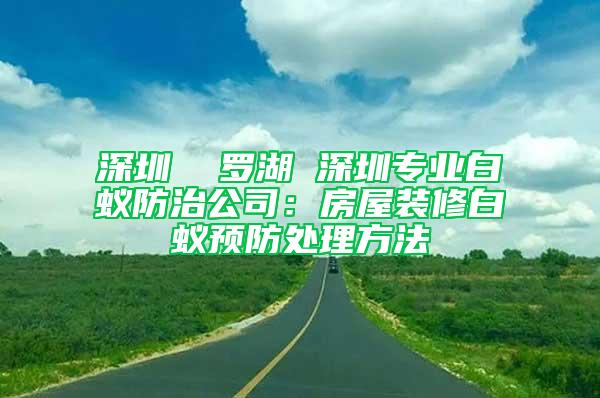 深圳 羅湖 深圳專業白蟻防治公司:房屋裝修白蟻預防處理方法