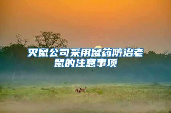 滅鼠公司采用鼠藥防治老鼠的注意事項