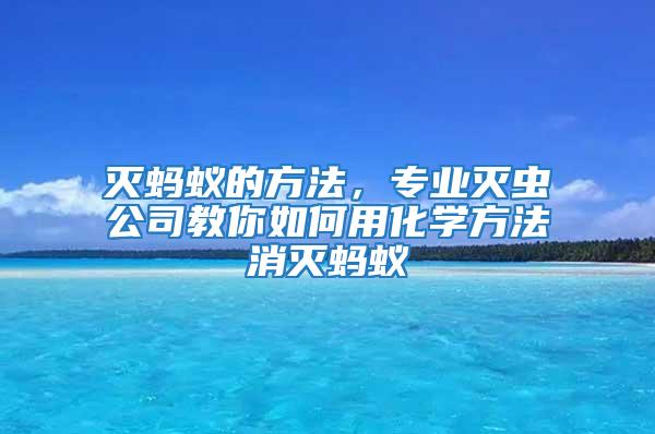 滅螞蟻的方法,專業滅蟲公司教你如何用化學方法消滅螞蟻
