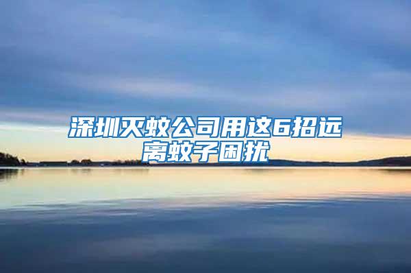 深圳滅蚊公司用這6招遠(yuǎn)離蚊子困擾