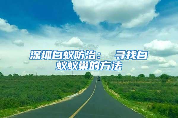 深圳白蟻防治: 尋找白蟻蟻巢的方法