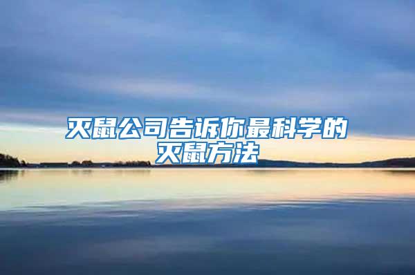 滅鼠公司告訴你最科學的滅鼠方法