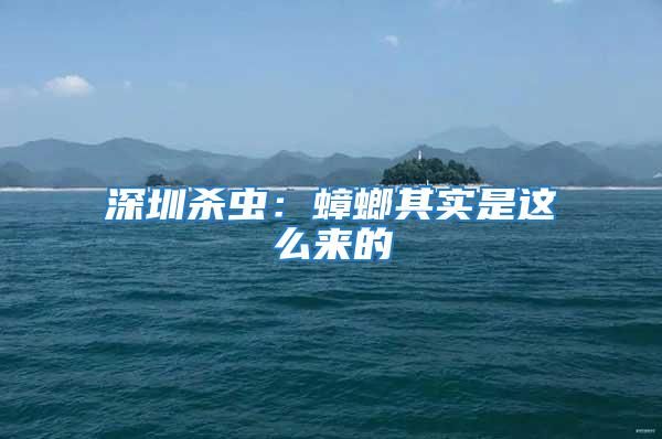 深圳殺蟲:蟑螂其實是這么來的