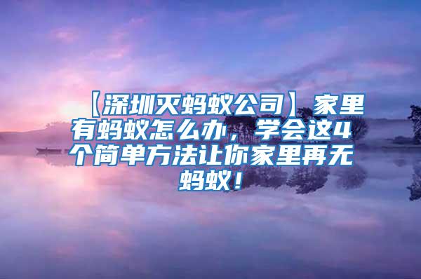 【深圳滅螞蟻公司】家里有螞蟻怎么辦,學會這4個簡單方法讓你家里再無螞蟻!