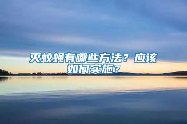 滅蚊蠅有哪些方法？應該如何實施？
