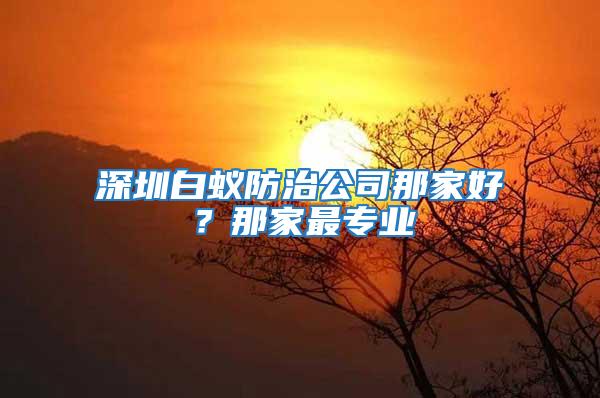 深圳白蟻防治公司那家好？那家最專業(yè)