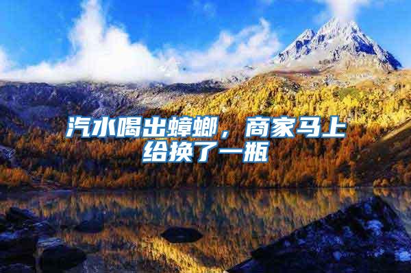 汽水喝出蟑螂,商家馬上給換了一瓶