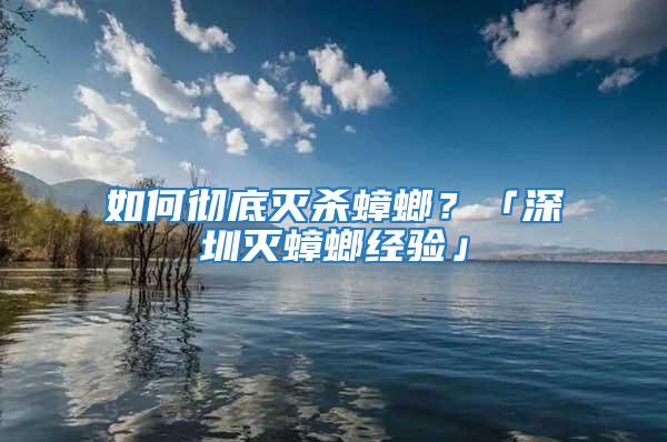如何徹底滅殺蟑螂?「深圳滅蟑螂經(jīng)驗」