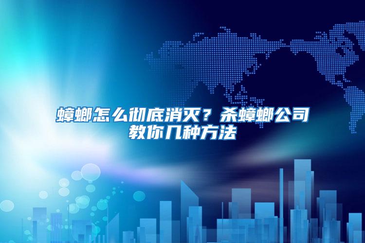 蟑螂怎么徹底消滅?殺蟑螂公司教你幾種方法