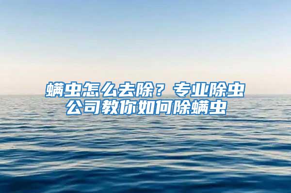 螨蟲怎么去除?專業(yè)除蟲公司教你如何除螨蟲