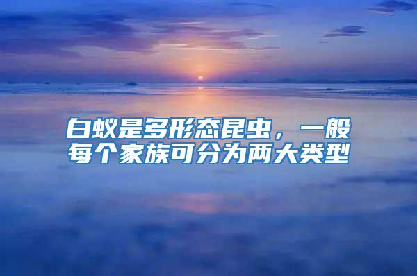 白蟻是多形態(tài)昆蟲(chóng)，一般每個(gè)家族可分為兩大類(lèi)型