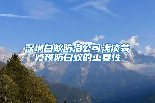 深圳白蟻防治公司淺談裝修預(yù)防白蟻的重要性