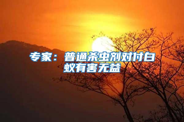 專家:普通殺蟲劑對(duì)付白蟻有害無益