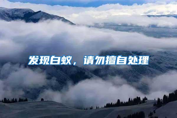 發現白蟻,請勿擅自處理