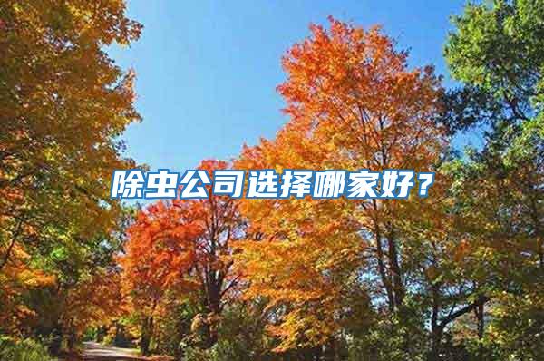 除蟲公司選擇哪家好？