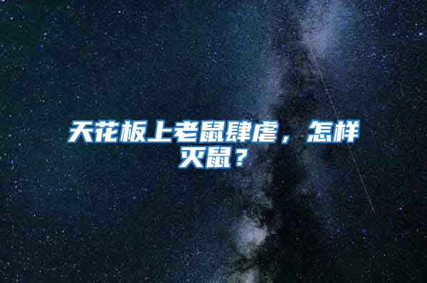 天花板上老鼠肆虐,怎樣滅鼠?