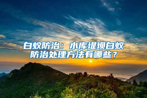 白蟻防治：水庫堤壩白蟻防治處理方法有哪些？