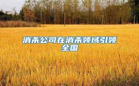 消殺公司在消殺領域引領全國